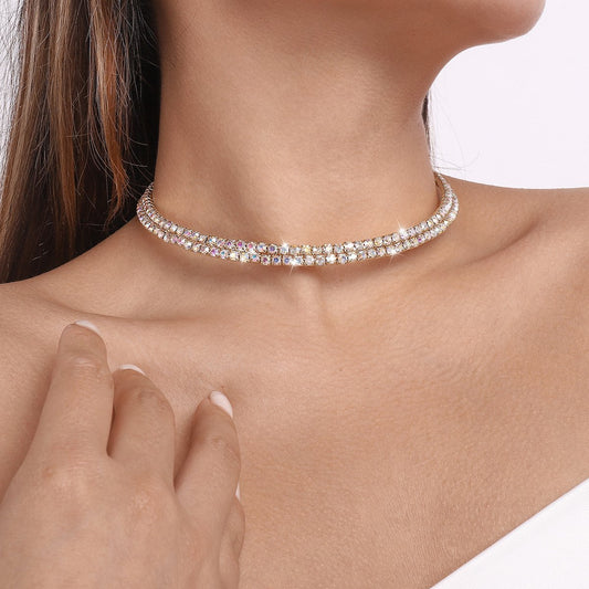 N134 Necklace Hong Kong Claw Chain Row Diamond Geometric Elegant Necklace Temperament Creative Fashion Necklace