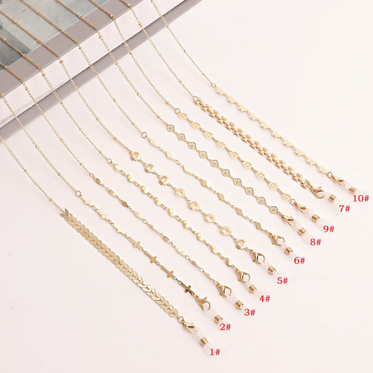 Mask hanging chain Glasses chain Butterfly aircraft chain Disc mask chain Peach heart metal glasses chain
