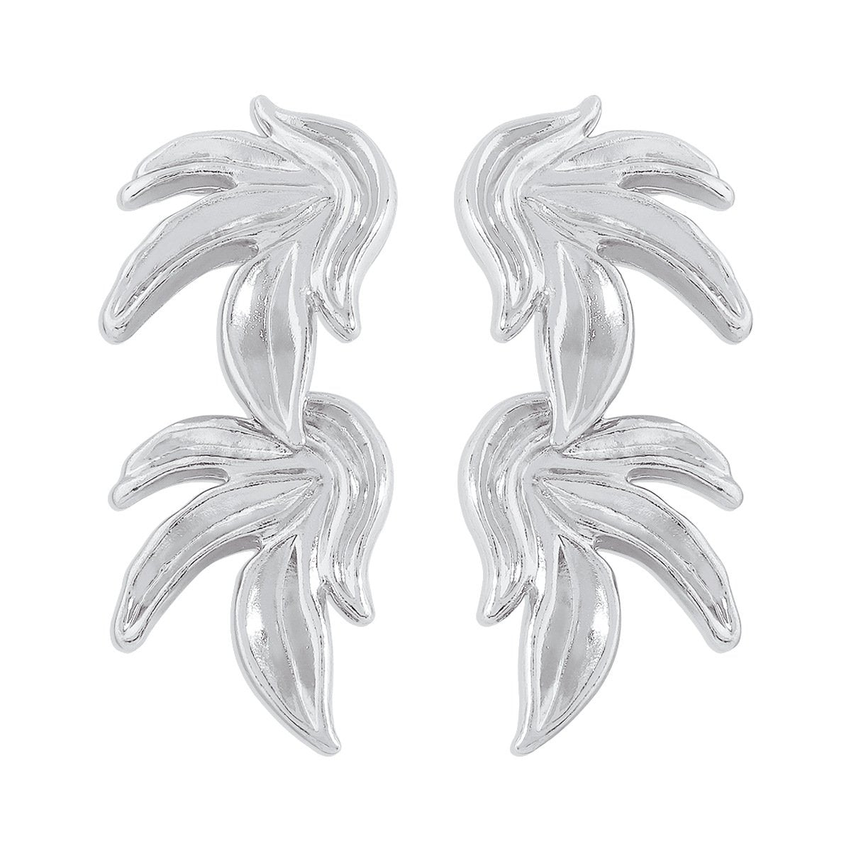 E197 Jewelry ZA Exaggerated Long Irregular Symmetrical Earrings Cold Retro Earrings Female