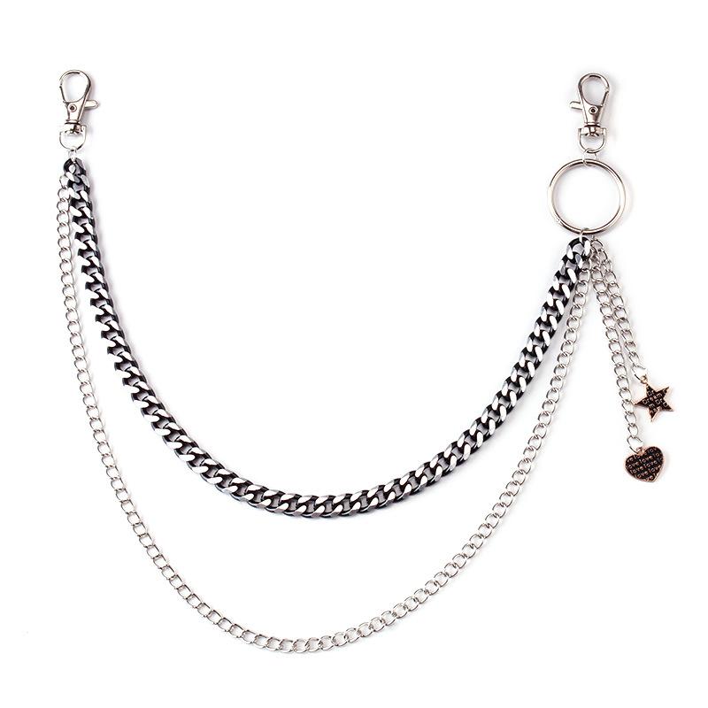 Jewelry drop oil letter pendant double chain metal ring accessories trend men and women body chain