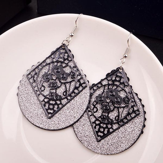 Retro Baroque Hollow Actress Frosted Earrings Accessories Direct Supply