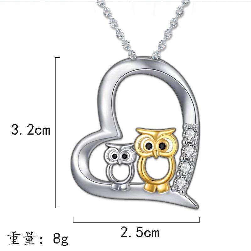 Jewelry Owl Pendant Necklace Female Niche Design Sense Cartoon Card Love Children's Day Gift Jewelry