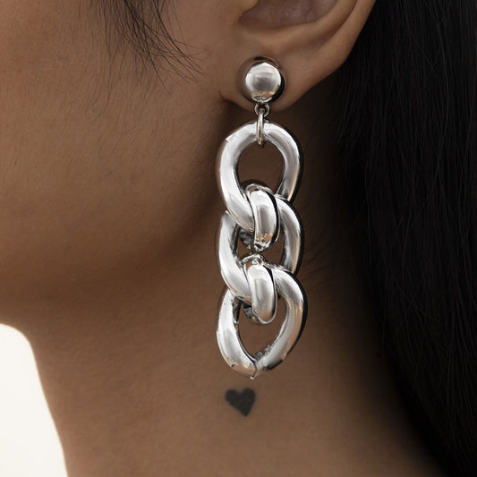 Jewelry exaggerated hip-hop trend special-shaped ring earrings niche cold alloy retro earrings
