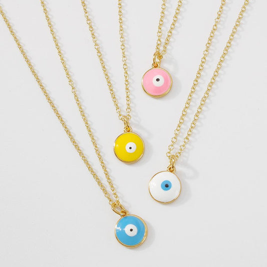 ZN76 Xiaohongshu Simple Net Red Necklace Female Drip Oil Round Niche Geometric Necklace Commuter Fashion Necklace