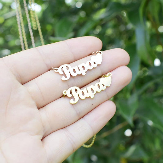 Papa Stainless Steel Alphabet Necklace Female "I Love Dad" Father's Day Gift Necklace