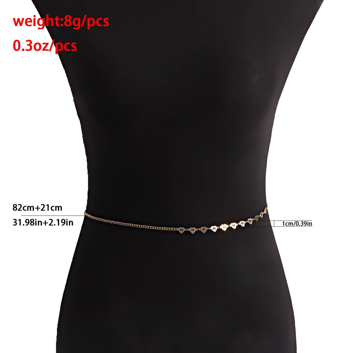 Jewelry geometric hollow love metal waist chain babes female ins simple