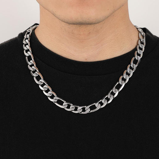 Personalized stainless steel flat rough NK Cuban chain hip-hop necklace indifferent titanium steel collarbone chain male