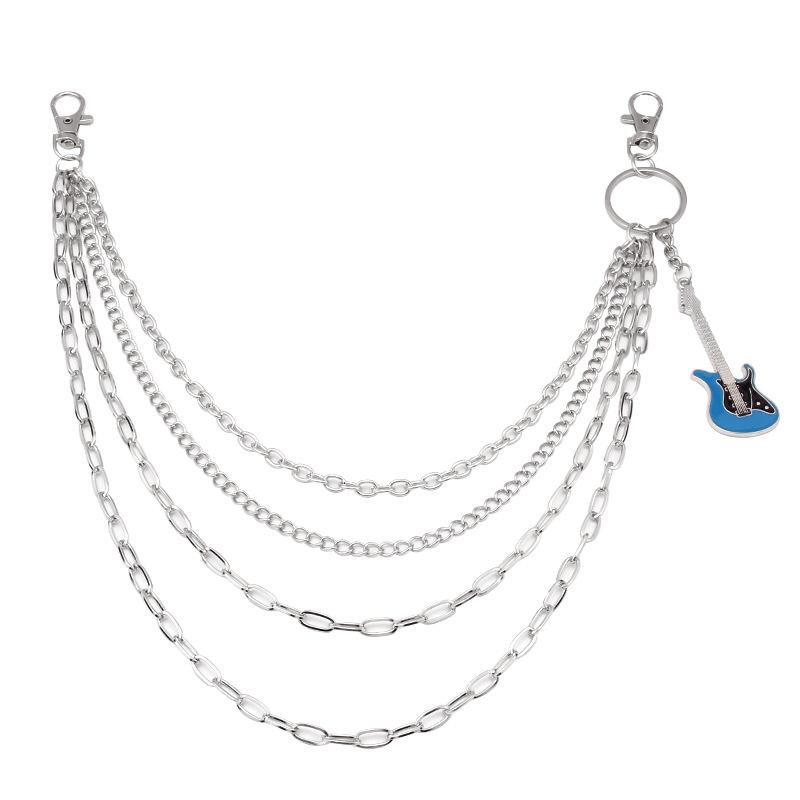 Jewelry simple fashion guitar accessories body chain personality punk metal chain multi-layer pants chain