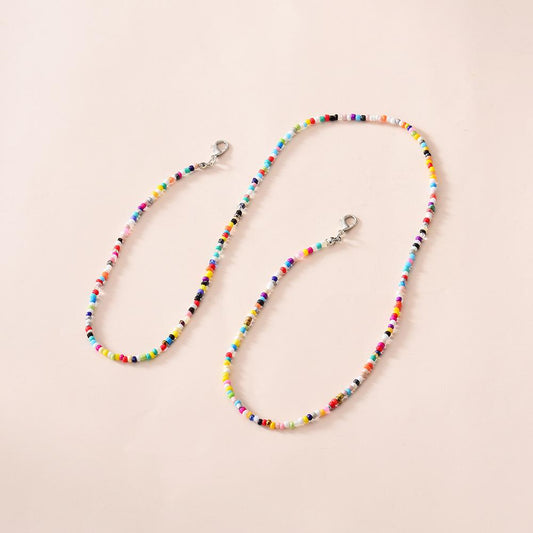 Mask Anti-lost Lanyard Creative Ethnic Color Beads Hanging Chain Glasses Chain Fashion Necklace