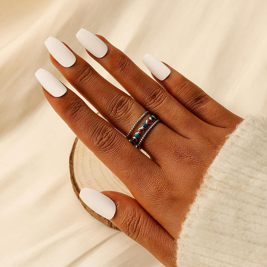 Niche light luxury stainless steel opening hollow dot drip oil color ring live mouth ring female