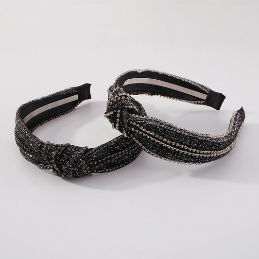 F3732 Jewelry Fashion Ethnic Elegant Diamond Headband Temperament Simple Light Luxury Knotted Headband