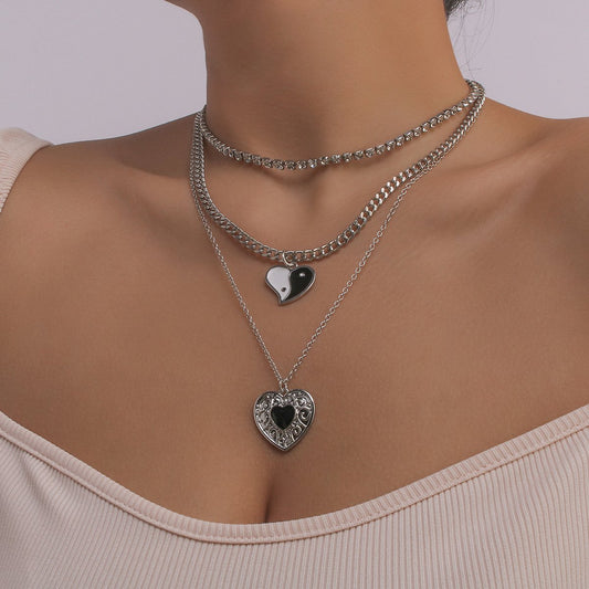 N152 Jewelry Chain Claw Chain Exaggerated Necklace Drip Oil Love Tai Chi Gossip Creative Necklace
