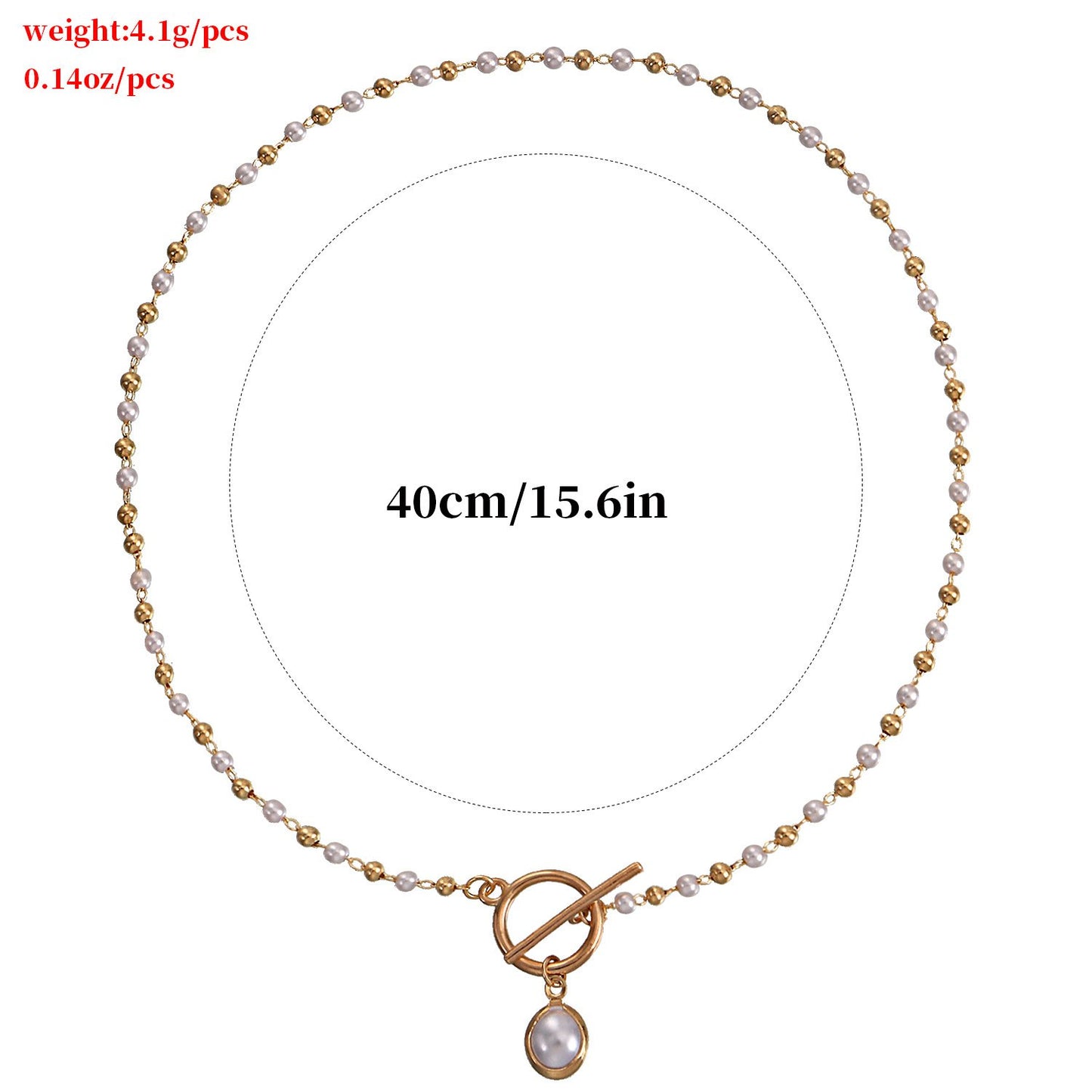 Jewelry Simple Pearl Chain OT Buckle Necklace Female Fashion Fairy Creative Design Female Necklace