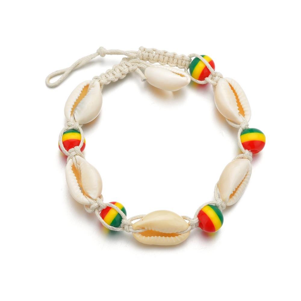 Bohemia Colored Wooden Beads Shell Full Ankle Ankle Foot Jewelry Beach Summer Seaside Ankle Jewelry