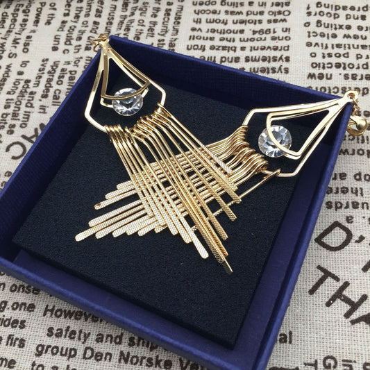 Tassel clip drill ear clip without ear piercing to wear Yunnan ethnic minority jewelry