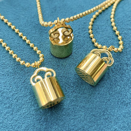 Titanium steel blessing full of auspicious cloud necklace retro personality temperament blessing character clavicle chain