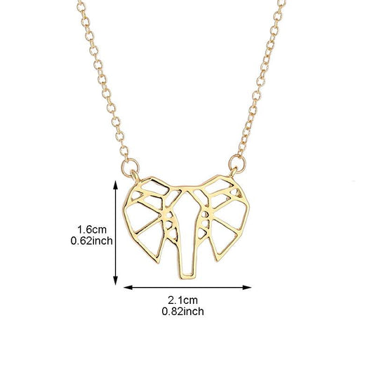 Popular Lucky Elephant Head Hollow Elephant Necklace Female Auspicious Animal Ornaments