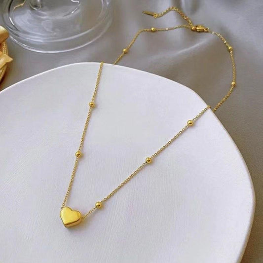Exquisite ball titanium steel love necklace female clavicle chain temperament fashion tide net red ins cold necklace