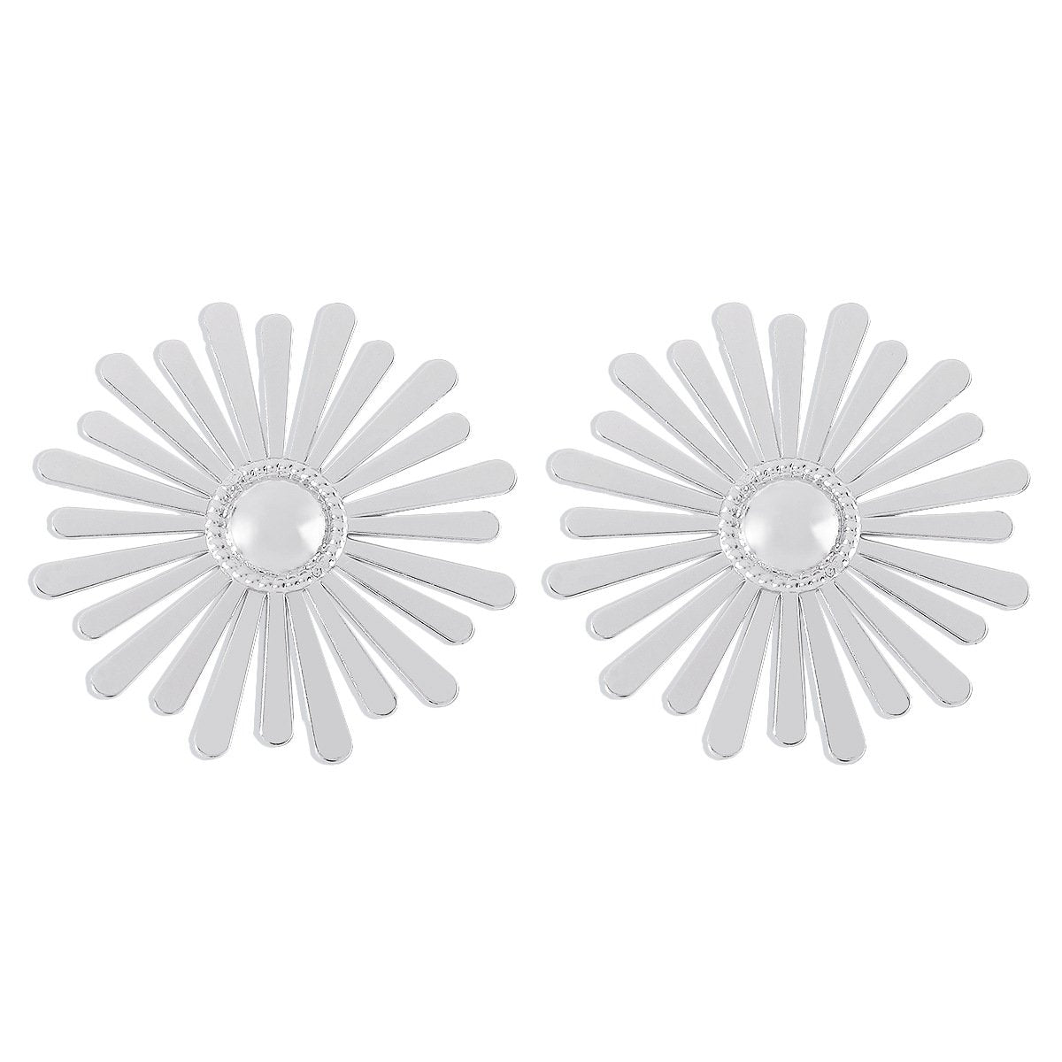 E196 Personality Design Niche Sunflower Glossy Earrings Cold Niche Sunflower Metal Earrings