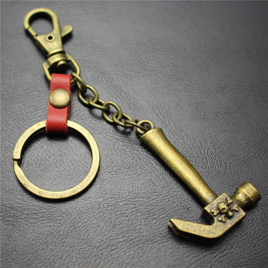 Pirate Hammer Alloy Pendant Keychain Bronze Antique Silver Quality Accessories Car Key Ring Bag Pendant