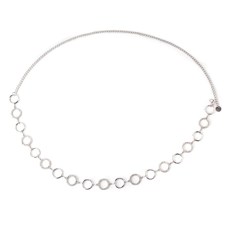 Fashionable atmosphere, versatile diamond ring, exaggerated temperament, disc pendant, personalized waist chain