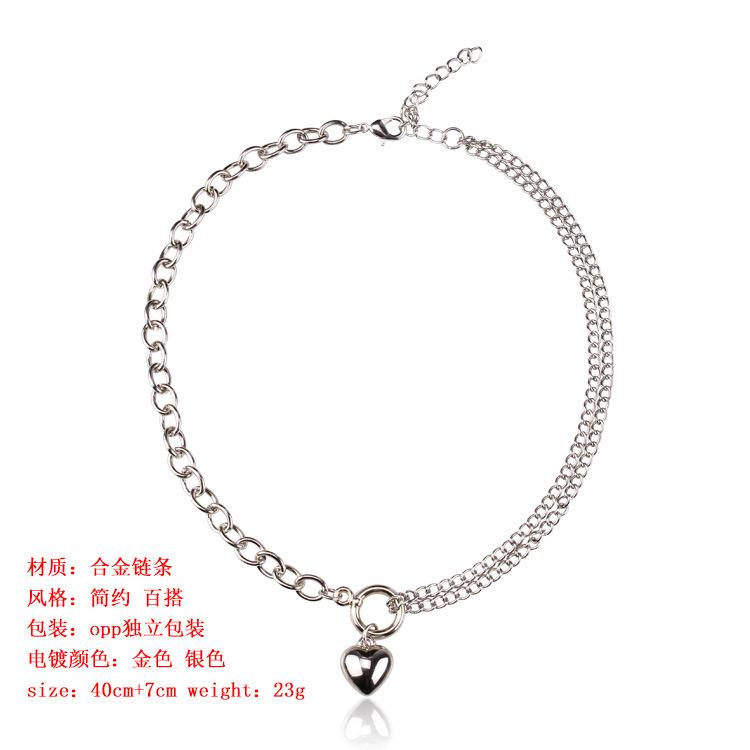 Ins Street Retro Dark Dark Soil Cool Bungee Love Irregular Jewelry Net Red Pendant Necklace