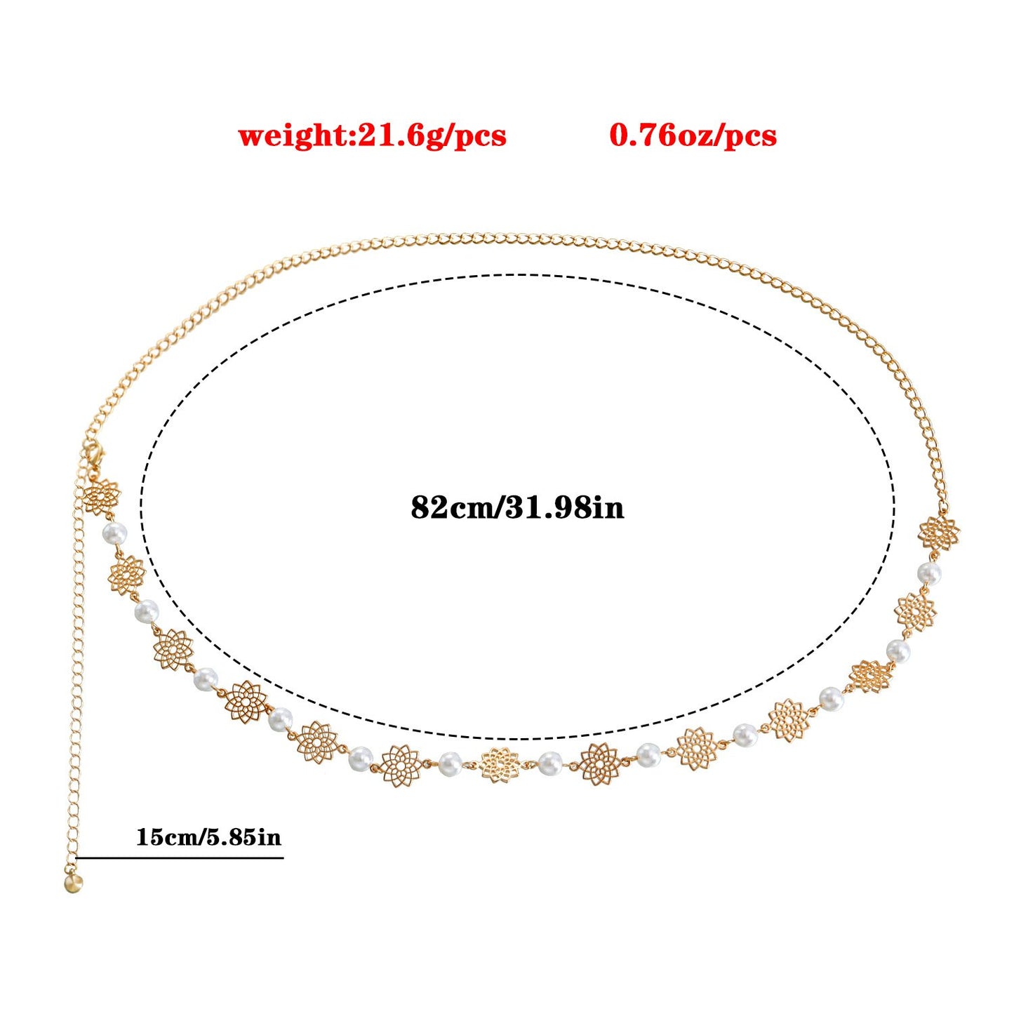 Jewelry Posh Girl Hollow Lotus Flower Acrylic Pearl Waist Decoration Female Flower Waist Chain Belly Dance Accessories