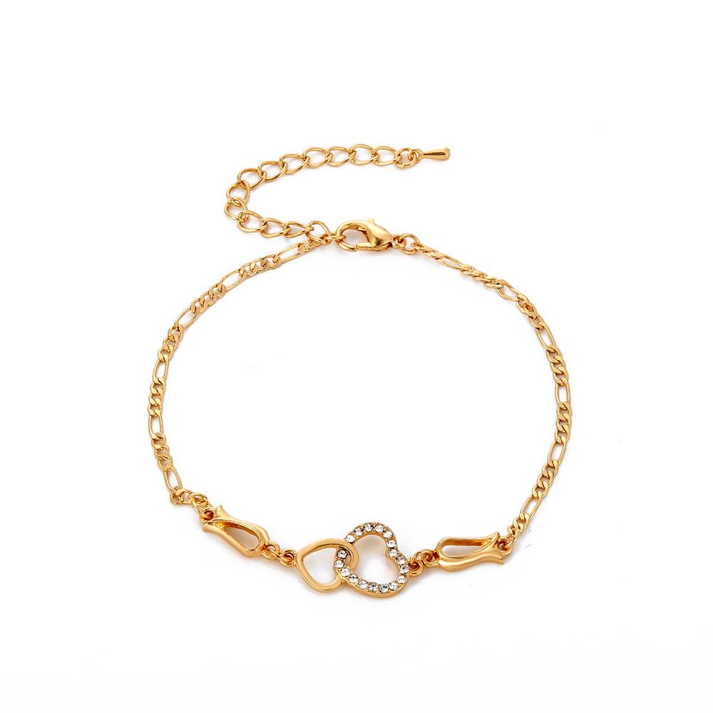 Simple Zircon Hollow Love Bracelet Ins Fashion Retro Heart-shaped Jewelry Girls Niche Design Trend