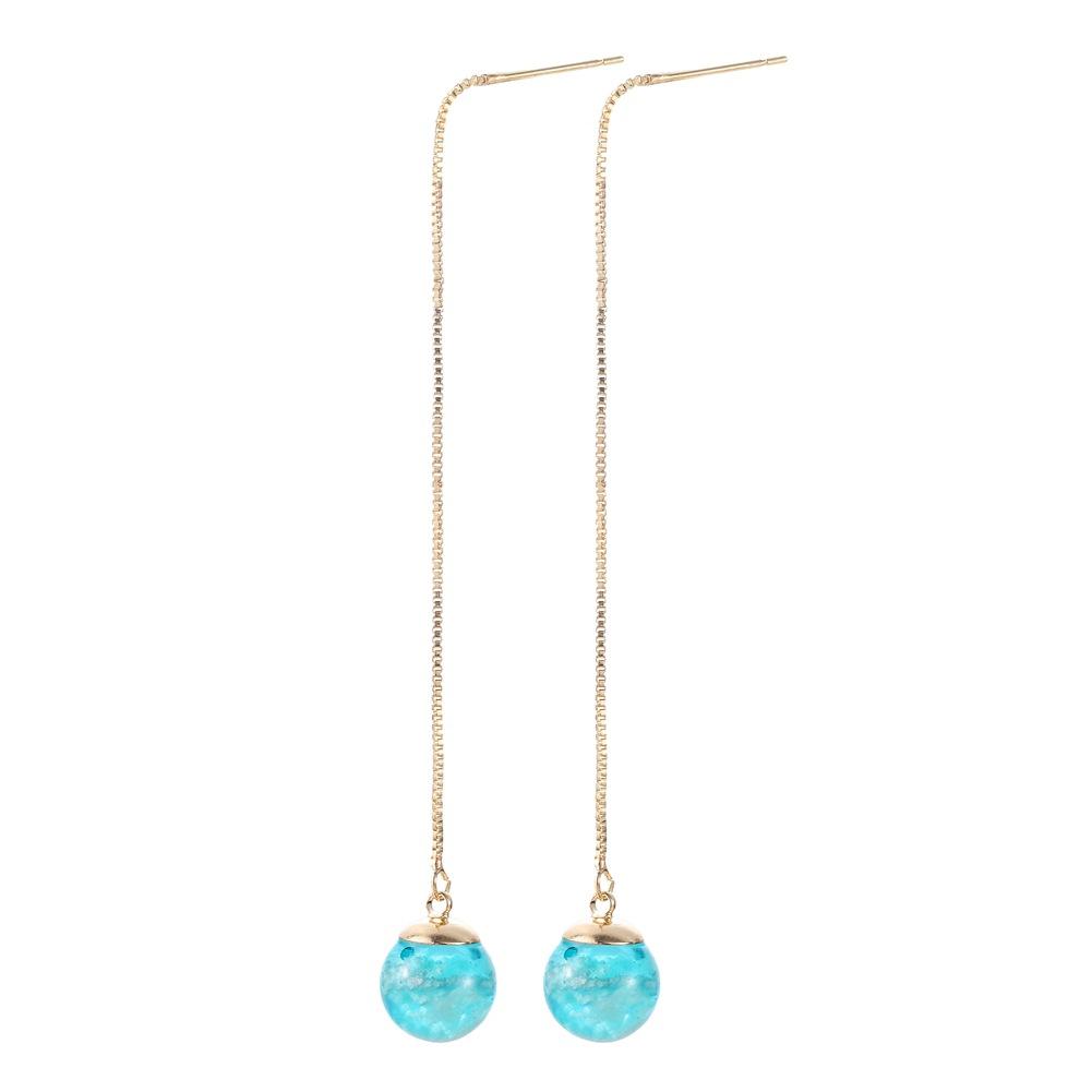 ETSY Blue Sky White Cloud Transparent Sky Resin Geometric Spherical Pendant Earwire Earrings Female Ear Jewelry