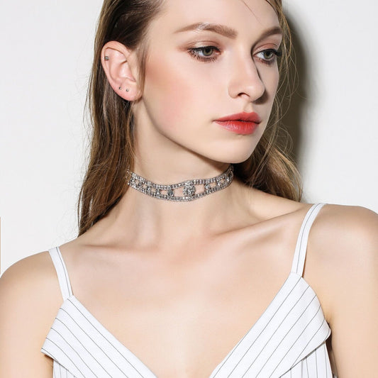 Fashion Jewelry Popular Elements Personality Necklace Studded Diamond Gem Necklace Necklace Clearance