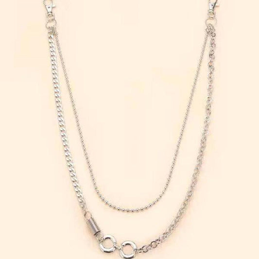 Hip-hop pants chain female detachable double-layer pants hanging chain decoration punk belt trousers chain INS metal accessories