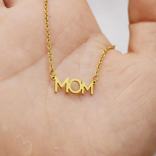 Mom mother necklace English letter mother love stainless steel accessories