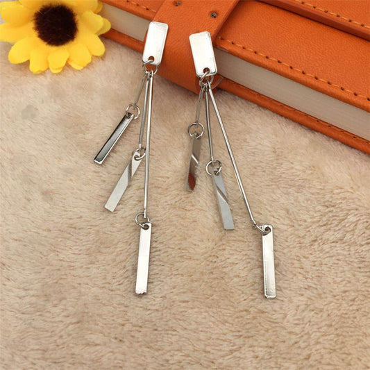 Simple Fashion Girl Heart Stud Earrings Three Pieces Earrings Shiny Metal Female Earrings