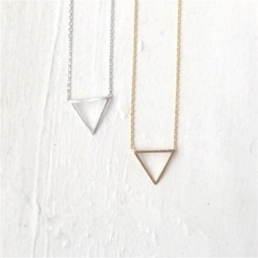 Ladies Necklace Simple Fashion Popular Triangle Round Geometric Pendant Necklace
