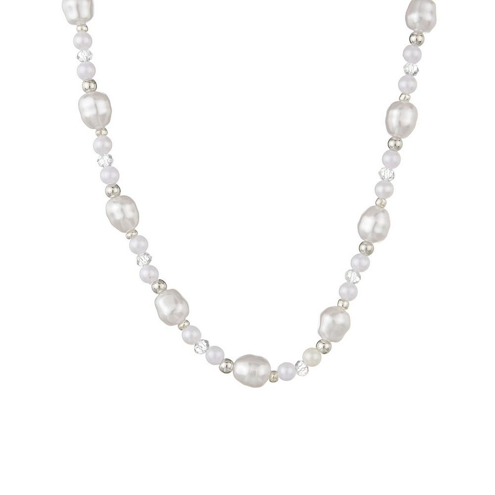 Fashion Imitation Pearl Necklace Simple Temperament Transparent Crystal Clavicle Chain Necklace Jewelry