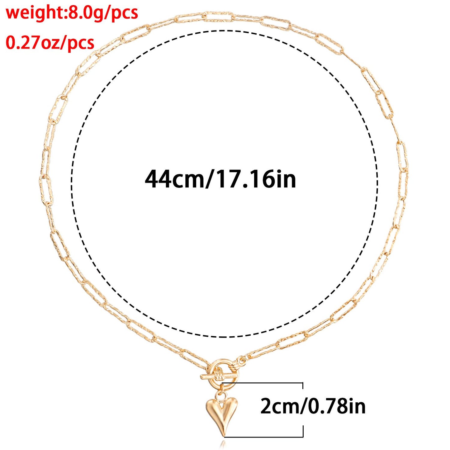 Jewelry simple single-layer back-shaped chain love pendant necklace female all-match necklace female niche design