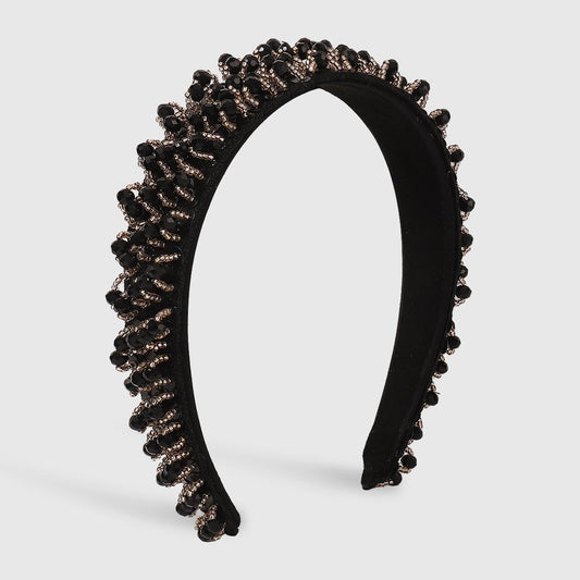 F4651 French elegant wide-brimmed candy-colored headband female ZA imitation crystal beaded sequins temperament small fragrant headband