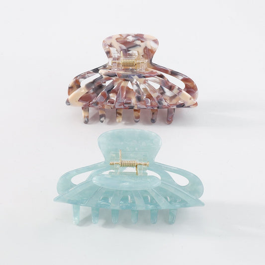 F436 Summer Colorful Net Red Simple Shark Clip Acrylic Plate Hollow Clip Clip Elegant Atmosphere Hairstyle