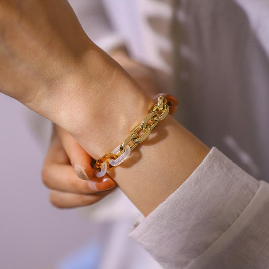 Ethnic Fashion Personality Creative Mushroom Leopard Resin Chain Simple Niche Design Sense Ladies Bracelet