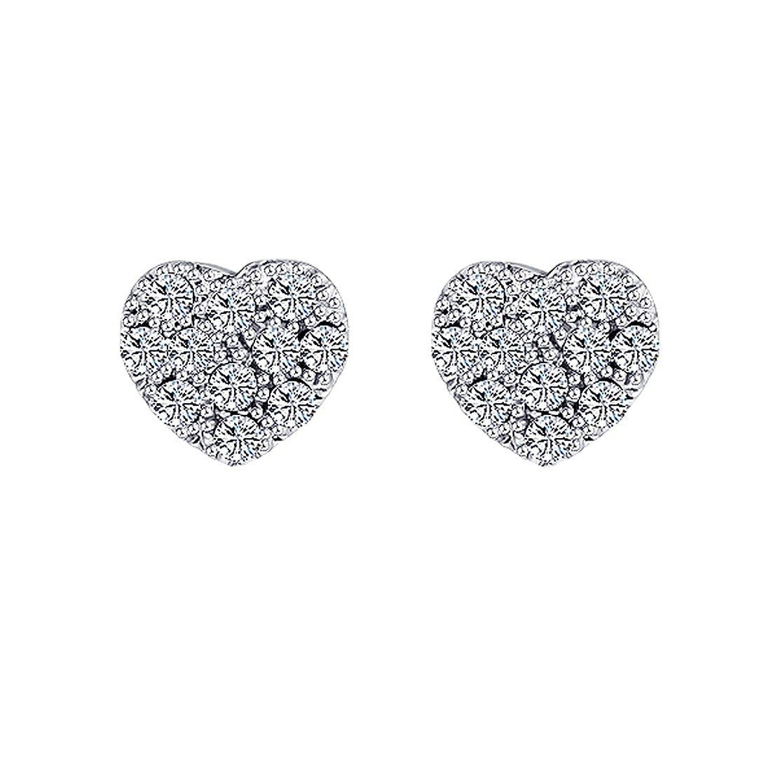 Fashion Ladies Water Filled Diamond Heart Shape Earrings Necklace Jewelry Set Pendant Jewelry