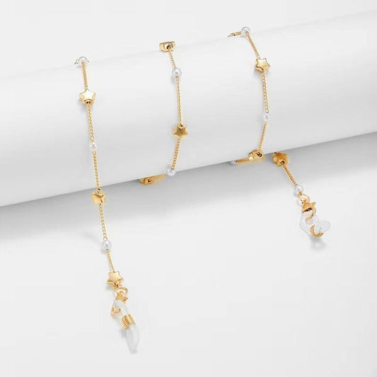 Jewelry Fashion Simple Star Shape Shape Pearl Chain Hanging Neck Non-slip Glasses Chain Mask Rope