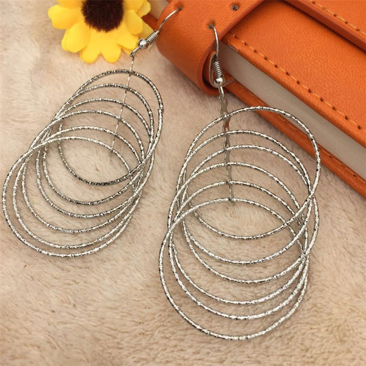 Atmospheric thin face multi-layer ring cross earrings popular earrings night party