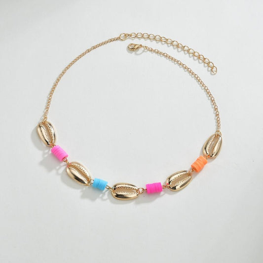Bohemian Alloy Shell Necklace Fashion Polymer Clavicle Chain Necklace Ladies Jewelry