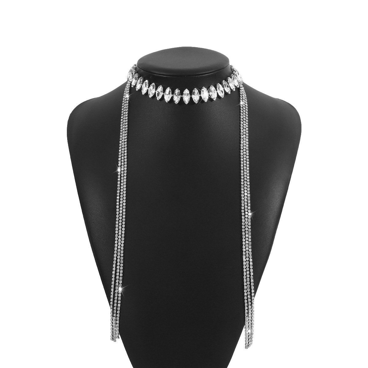 N1688 Jewelry Exaggerated Rhinestone Long Tassel Necklace Personality Luxurious Sexy Creative Necklace