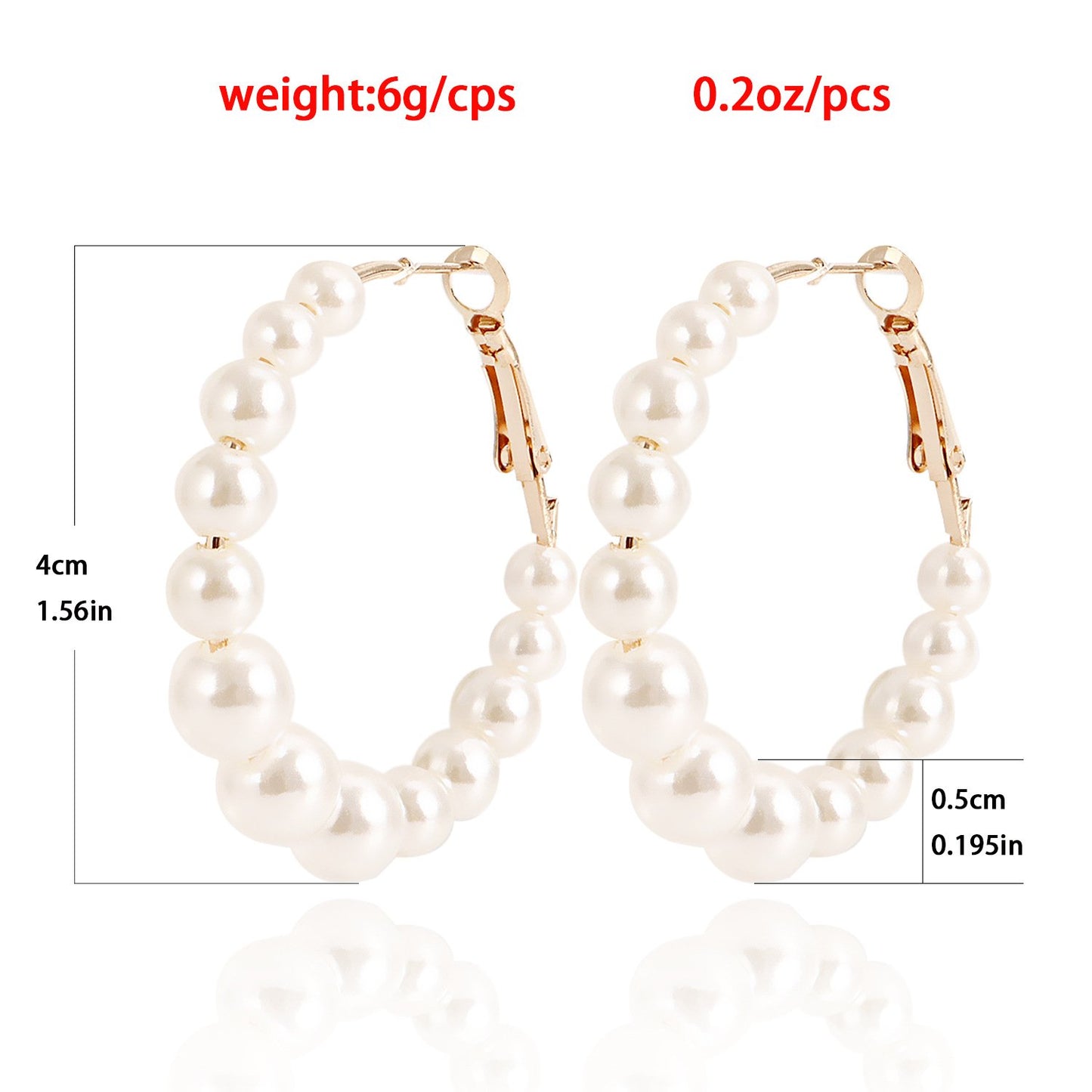 Explosive ins hot girl C-shaped imitation baroque pearl big ring earrings female earrings jewelry