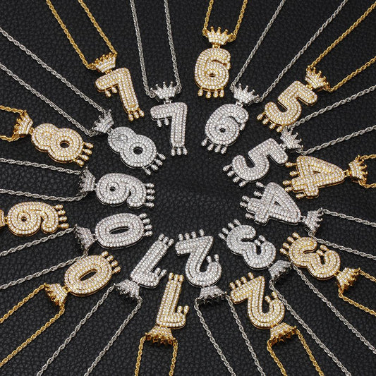 Necklace Fashion Personality Item Jewelry Trend Crown Digital Hip Hop Street Pendant Male