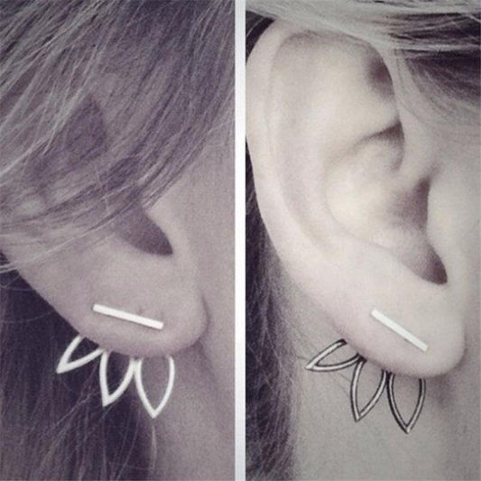 Jewelry Simple Fashion Hollow Lotus Flower Stud Earrings Women's Creative Nail Earrings Earrings