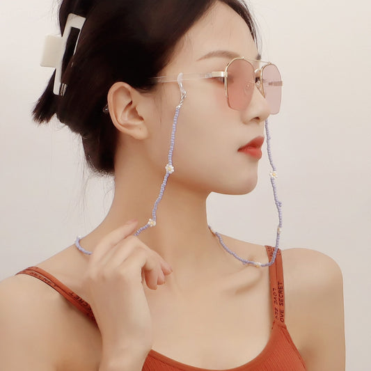 Jewelry mask hanging chain soft pottery rice bead flower glasses simple and versatile design full sense of glasses chain