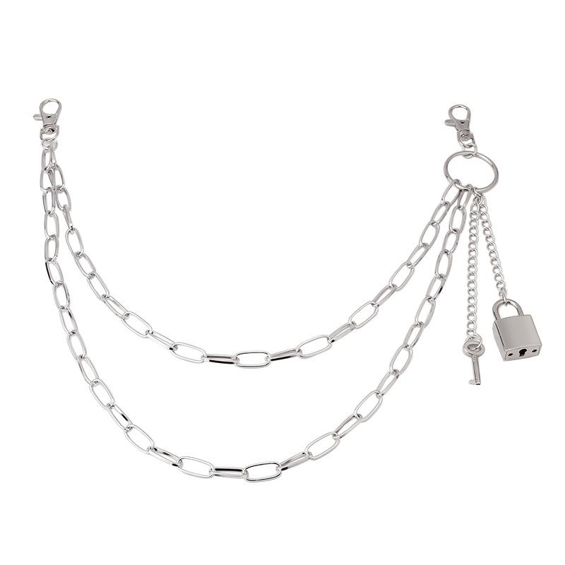 Jewelry Punk Retro Double Body Chain Hip Hop Personality Padlock Pants Chain Fashion Waist Chain