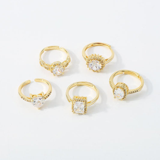 ZR133 Exaggerated Net Red Hand Decoration Copper Zircon Fashion Personality Ring Light Luxury Temperament Small Open Ring